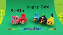 Rainbow Loom Angry Bird Stella 3D Charm - How to Loom Bands Tutorial