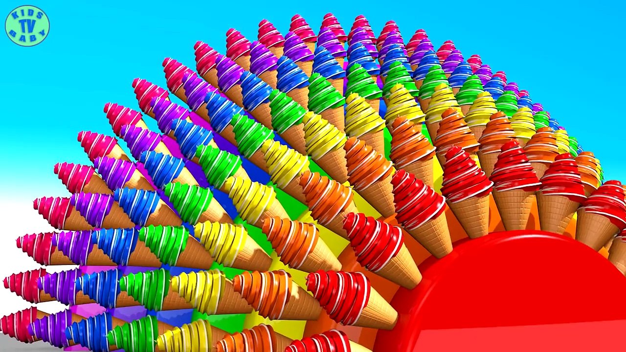 A lot of 3D Ice Cream To Learn Colors For Kids and Children-s5f1FhEqRhE