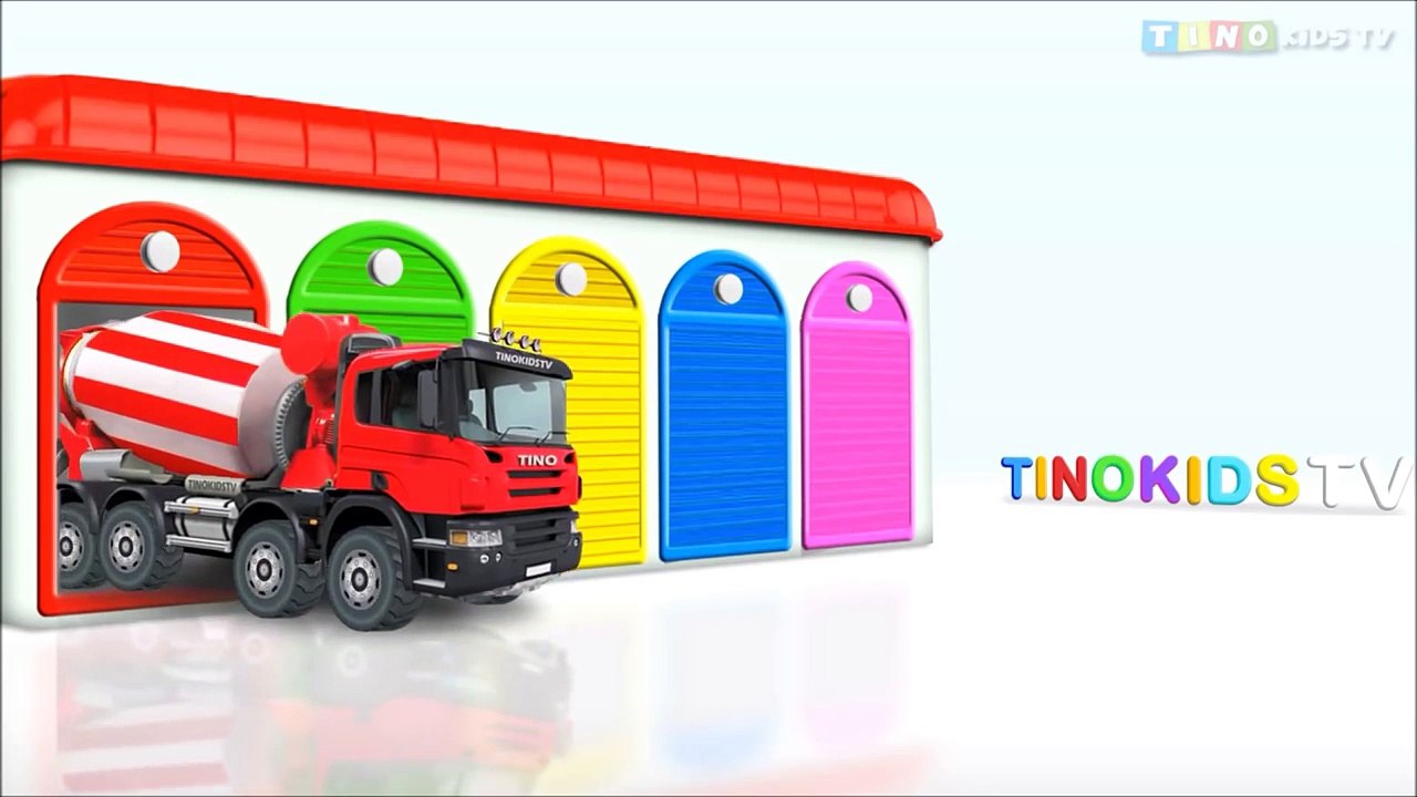 Learn Colors with Cement Trucks for Kids & Color Garage : Videos for Children