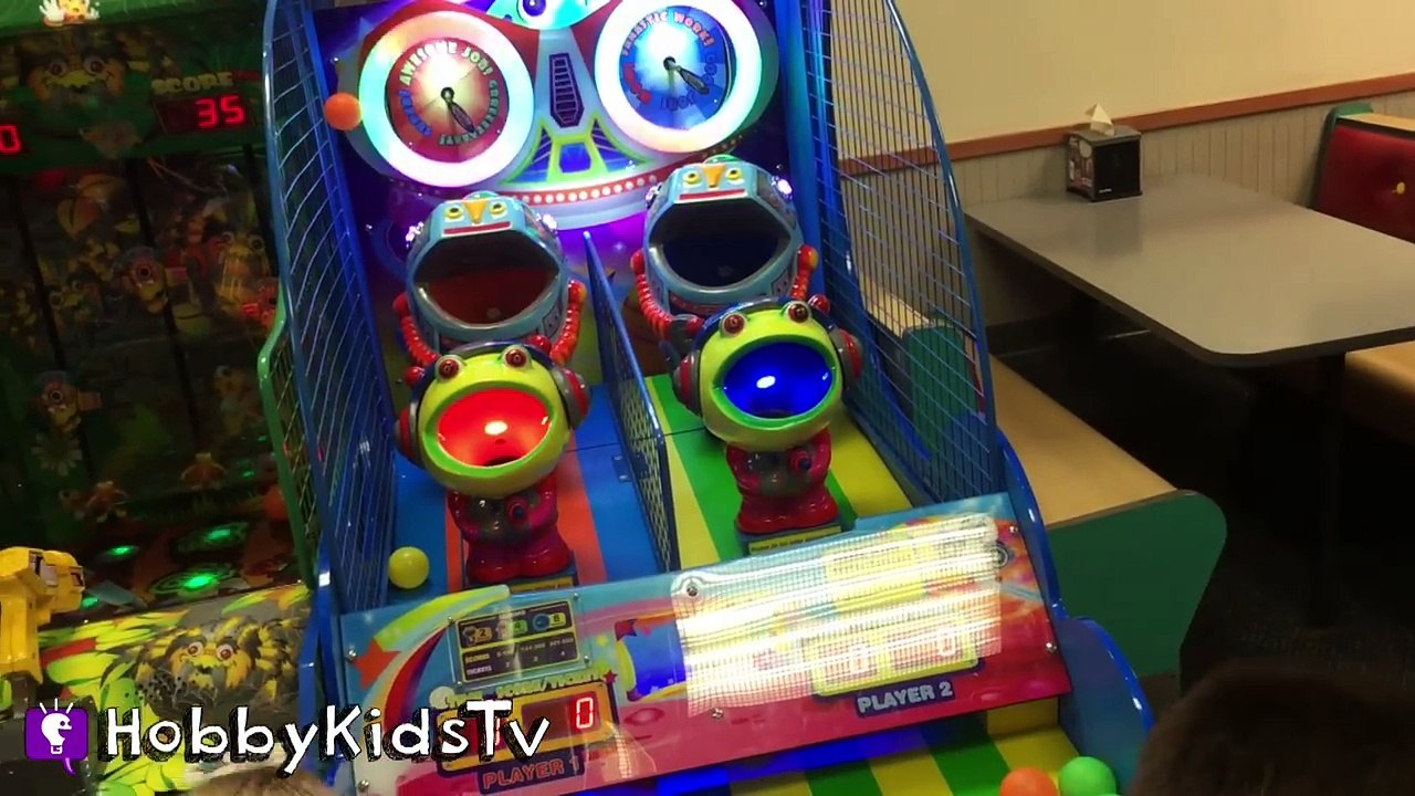 Biggest Five Nights at Freddys Adventure TOY SURPRISE Hunt! Chuck E Cheese + Family Fun HobbyKidsTV