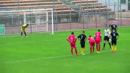 Le second but du FCM ce soir face à Colomiers, un pénalty d'Alexandre Garcia