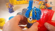 Play Doh Minions Disguise Lab Despicable Me мультфильмы для детей Миньоны в парикмахерской пластилин