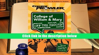 Popular Book  College of William   Mary: Off the Record - College Prowler (College Prowler: