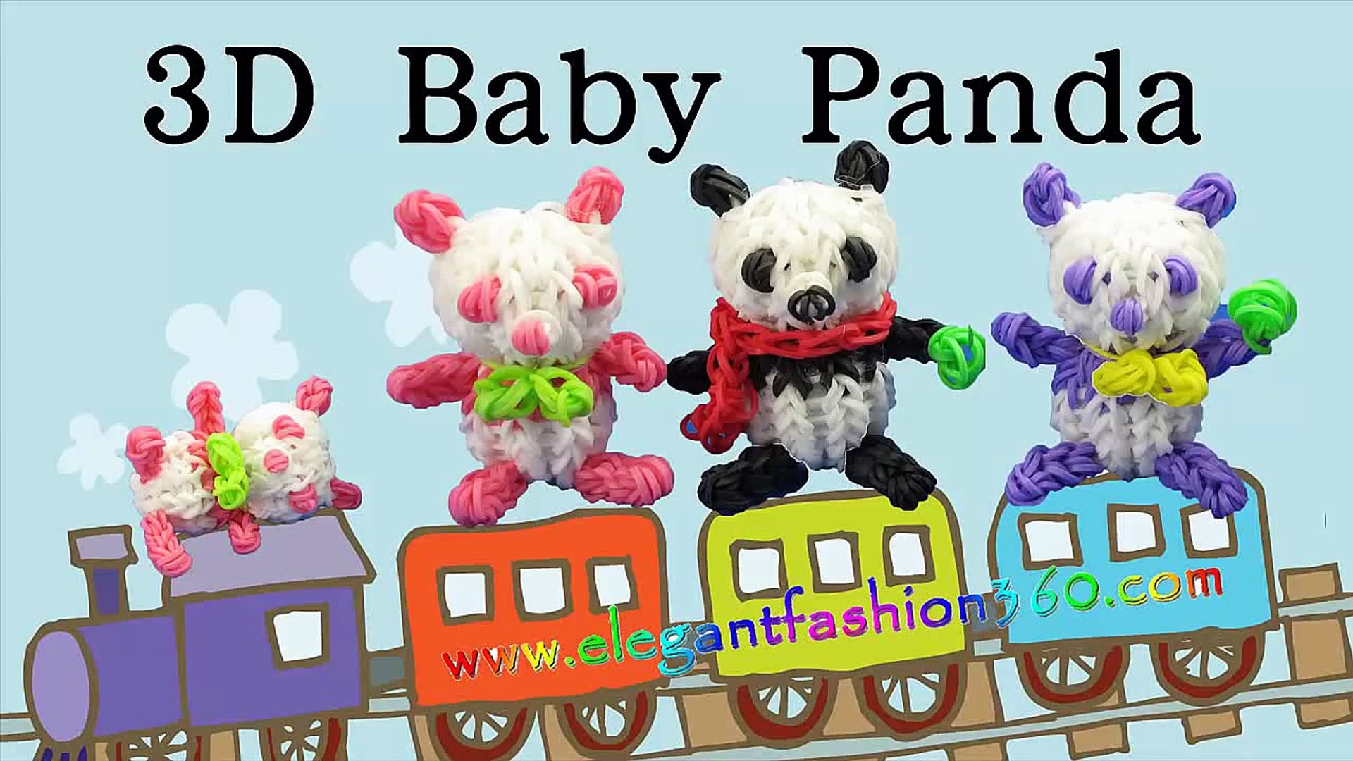 Rainbow Loom Panda/Teddy Bear 3D Mini Charm - How to Loom Bands Tutorial  Animal - video Dailymotion