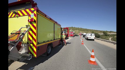 Collision frontale à la Gineste ( crédits photos MT Valverde, BMPM)