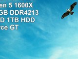 Kiebel GamerPC 184564 AMD Ryzen 5 1600X 6x36GHz  16GB DDR42133  250GB SSD  1TB