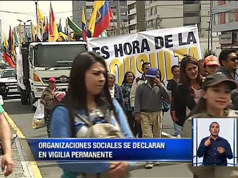 Vigilia de movimientos sociales por preguntas de la consulta