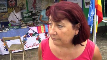 Festival "Terres de Résitance". Le stand du Mouvement pour la Paix.