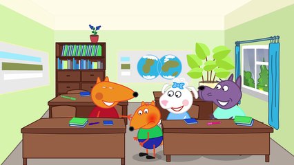 Fox Family - School accident - Cartoon for kids 2017