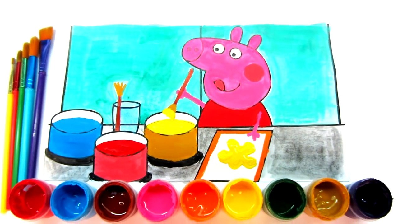 Coloring for Children and Paint Peppa Pig Coloring Pages - Videos For Kids
