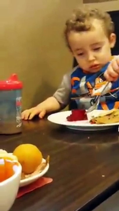 2 Year Old Boy Plays With Jello For 1st Time