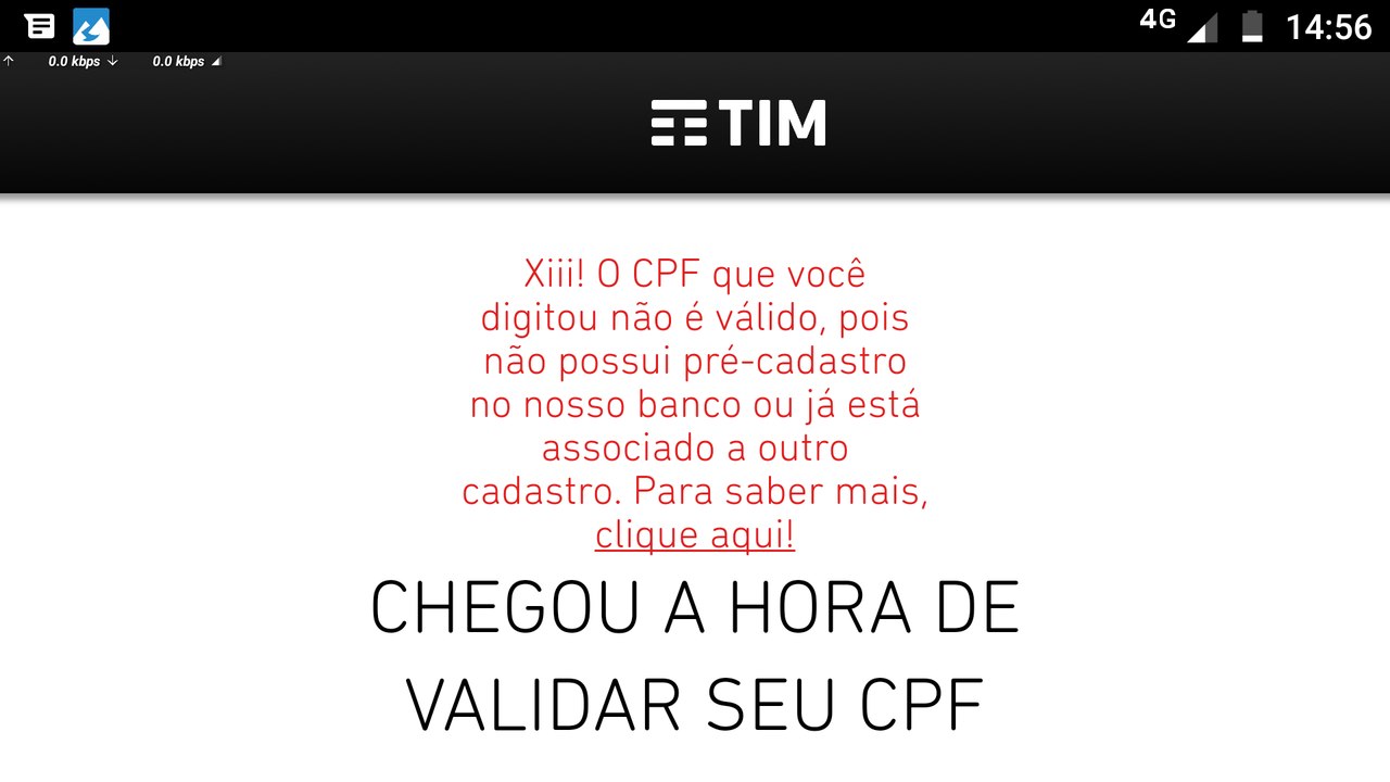 Tim beta basic e o cadastro que nao presta