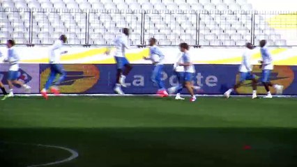 L'OM à l'occasion de son entraînement au Stade de France