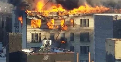 Flames Shoot from Manhattan Apartment Building
