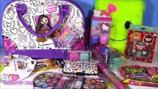 BRATZ Coloring Beauty Bag! Peanut Butter Lip Balm Hello Kitty Nail Kit! Eyeshadows! SHOPKINS FUN!