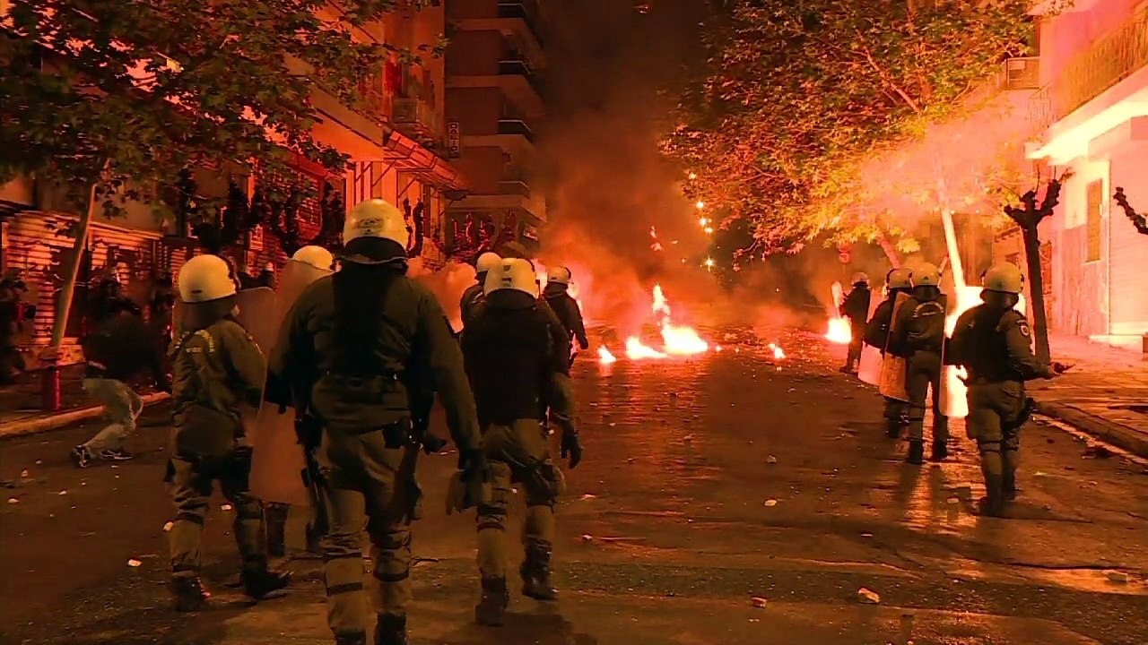 Protesto em Atenas