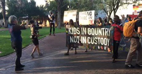 Demonstrators Call For Youth Detention to Close