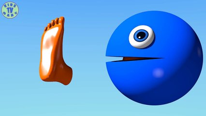 Learn Colors With 3D Foot And Pacman For Kids, Toddlers, Children, Babies-AJQ7T3IKxlc
