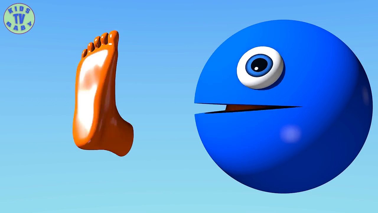 Learn Colors With 3D Foot And Pacman For Kids, Toddlers, Children, Babies-AJQ7T3IKxlc