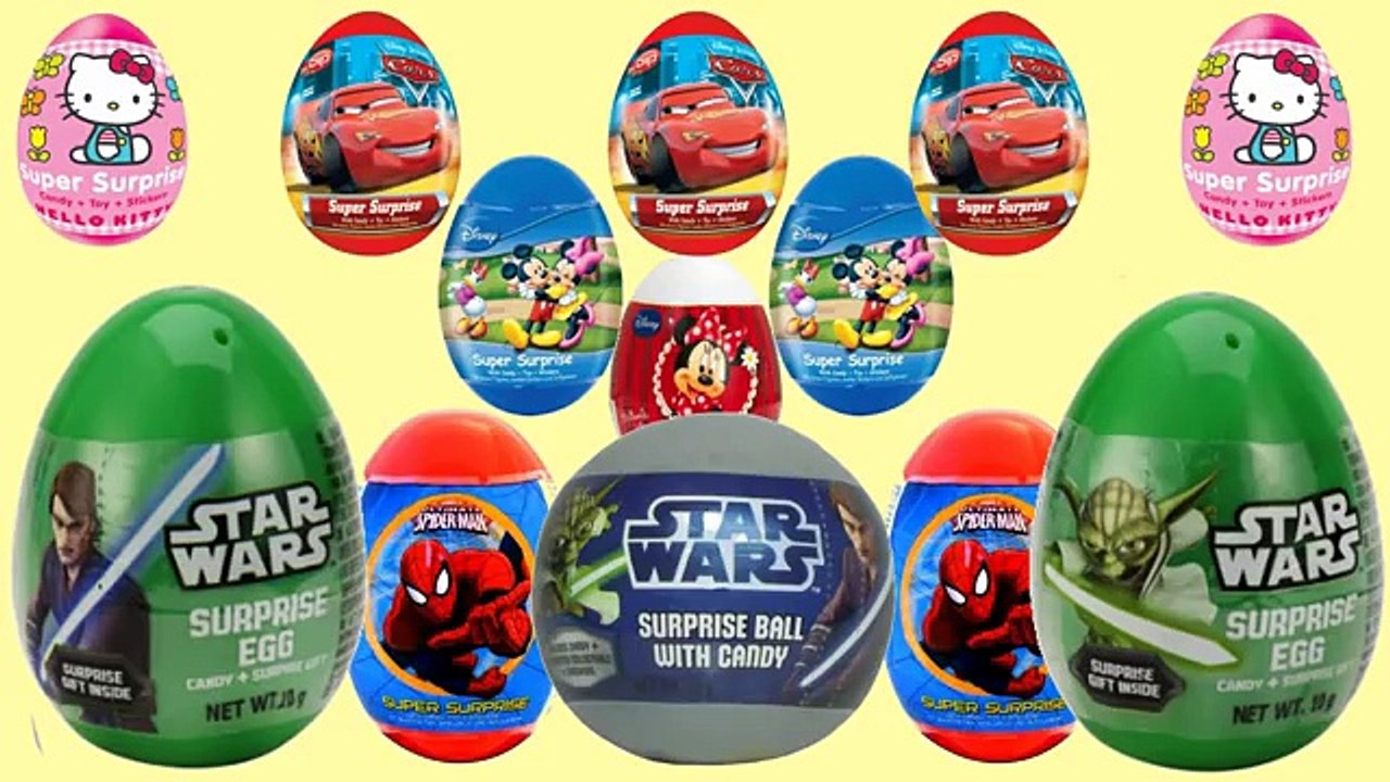 15 Kinder Surprise eggs Super Surprise Disney Pixar Cars 2 Mickey Mouse Star Wars Disney Princess