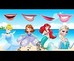 Wrong Mouth Frozen Elsa Sofia Ariel Cinderella Finger Family Nursery Song Kids Toy