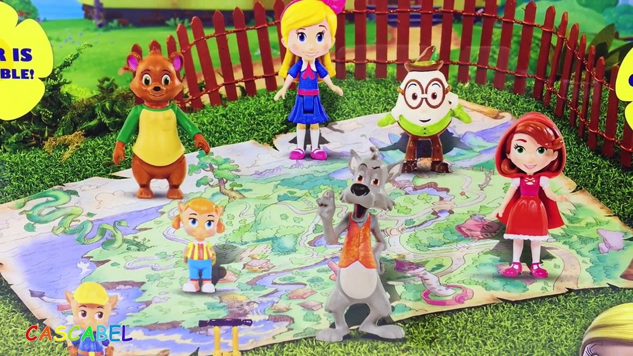 GOLDIE Y OSITO SET DE FIGURAS CON HUMPTY LOBO FEROZ CAPERUCITA ROJA LOS TRES CERDITOS Y MAPA