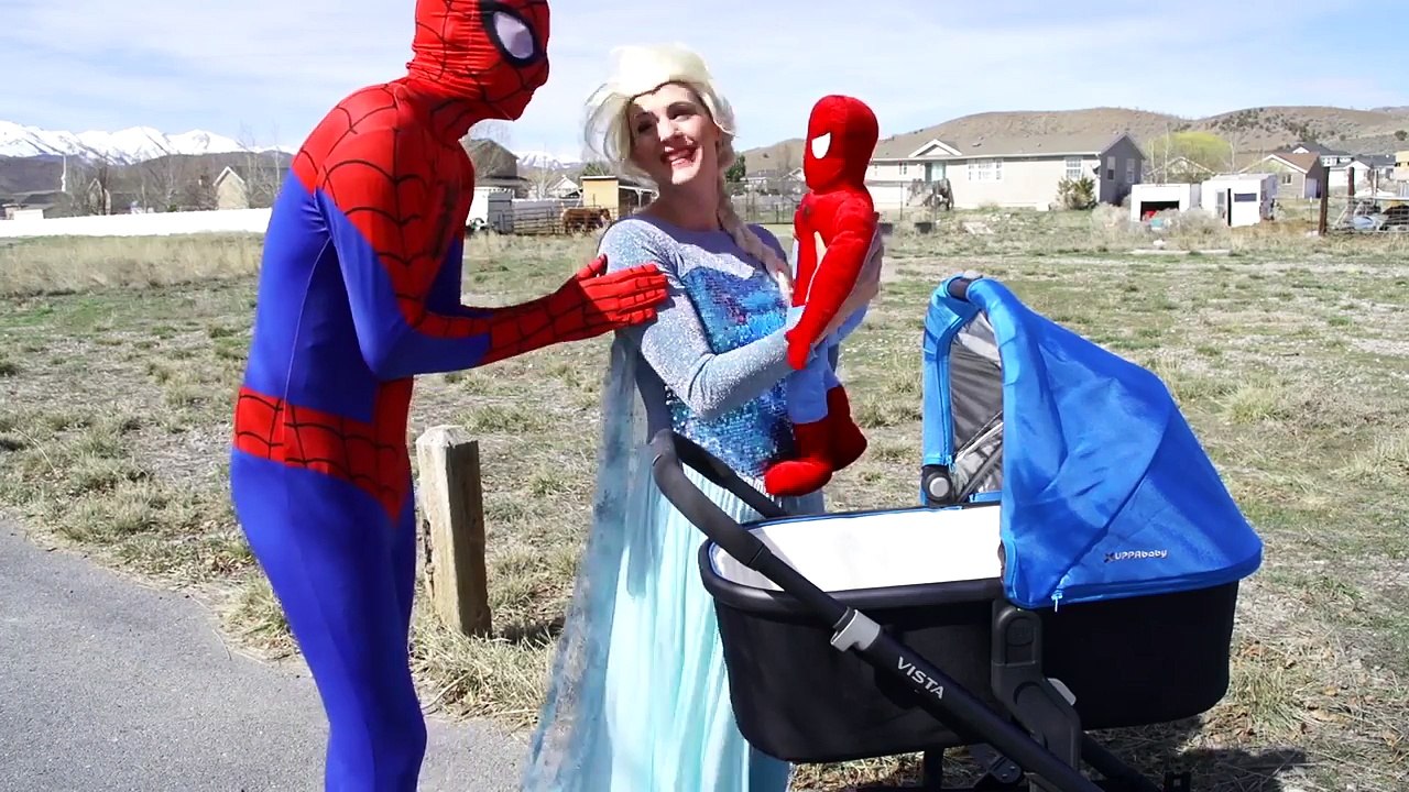 FROZEN ELSA TWIN BABIES Spiderman & Frozen Anna Funny Superhero in real life Frozen Elsa Baby