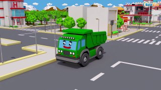 Learn Color Truck w Tow & Garbage Truck Cars Cartoon for Kids & Colors for Children Nurser