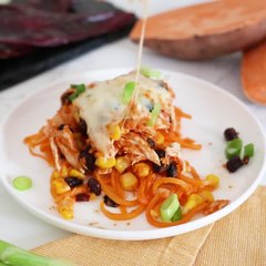 Spiralized Mexican Sweet Potato and Chicken Casserole