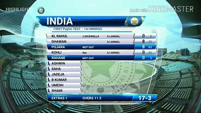 India vs Srilanka 1st Test Highlights 2017 Day 2 Eden Garden kolkata