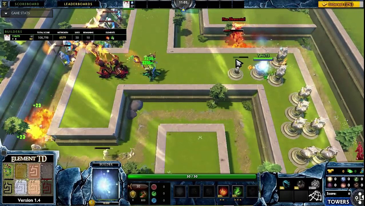 Element TD - Top 10 rank build, fire/earth meta