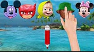 Wrong Heads Mickey Mouse Maui Moana Masha Pj Masks Pencil Finger Family Song Colors Learn