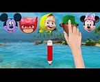 Wrong Heads Mickey Mouse Maui Moana Masha Pj Masks Pencil Finger Family Song Colors Learn