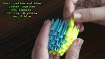 3D origami blue-and-yellow macaw parrot tutorial (instruction)