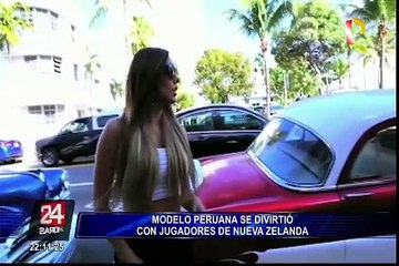 Modelo peruana se divirtió con jugador neozelandés tras la derrota ante la 'Bicolor'