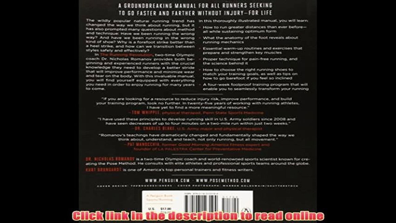 PDF The Running Revolution: How to Run Faster, Farther, and Injury-Free--For Life PDF Free