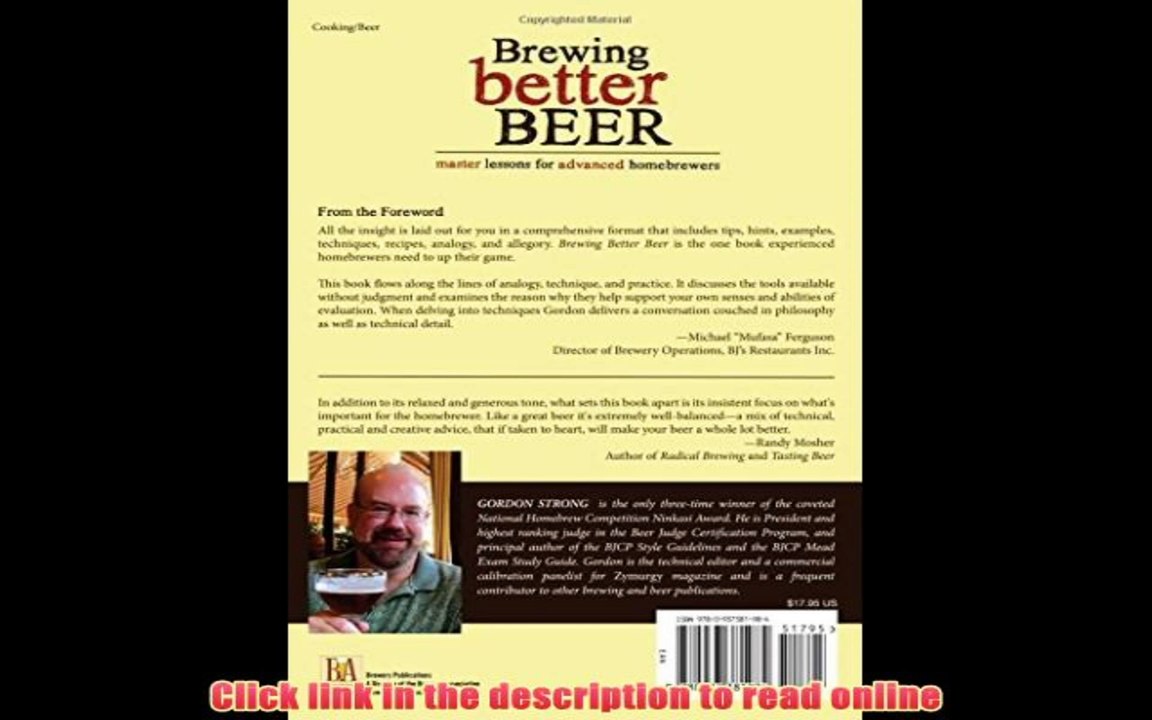 PDF Brewing Better Beer: Master Lessons for Advanced Homebrewers PDF Free