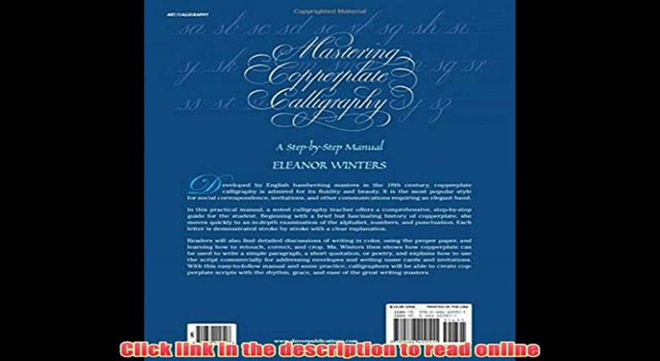 [PDF] Mastering Copperplate Calligraphy (Lettering, Calligraphy, Typography) eBook Free