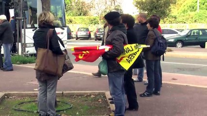 Georges Flangakis membre du Parti de gauche au départ de Martigues ce matin
