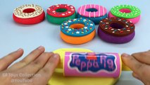 Learn Colors with Play Doh Donuts Peppa Pig Ice Cream Cookie Cutters and Nursery Rhymes Fun for Kids