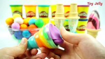 Learn Colors Bubble Gum Surprise Toys DIY How to Make Play Doh Ice Cream Cars Molds Pikachu PJ Masks