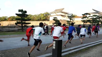 Les futurs champions olympiques s'entrainent au chateau d'Osaka