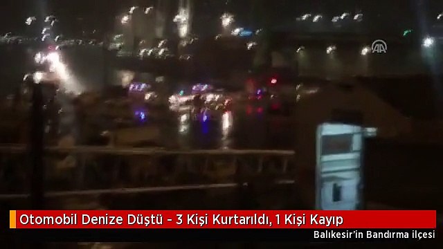 Otomobil Denize Düştü - 3 Kişi Kurtarıldı, 1 Kişi Kayıp