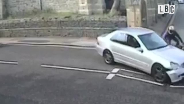 Driver Deliberately Rams Motorbike Off Road In Fit Of Rage
