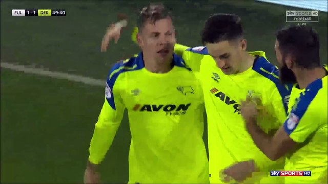 1-1 Matěj Vydra Goal England Championship - 18.11.2017 Fulham FC 1-1 Derby County