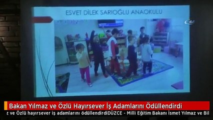 Bakan Yılmaz ve Özlü Hayırsever İş Adamlarını Ödüllendirdi
