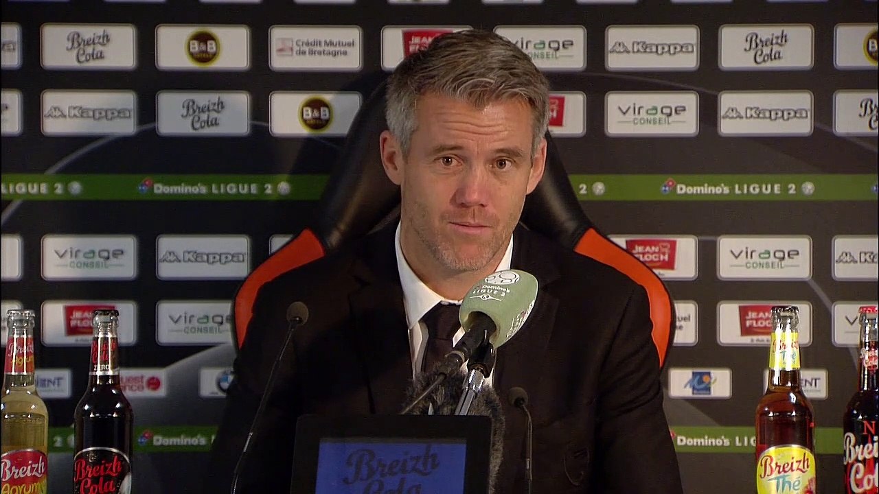 Réaction de Mickaël Landreau et Jean-Marc Furlan après FC Lorient - Stade Brestois 29