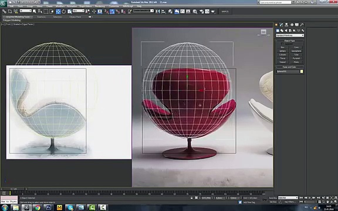 Моделирование кресла в 3d max и marvelous designer