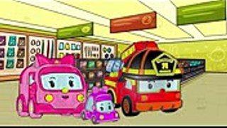 ROBOCAR POLI 2017! Mini got stuck in the Elevator! Transforms with animation a Real love story! Cart