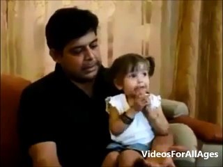 Story Listening From Father And Little Cute Baby Reaction